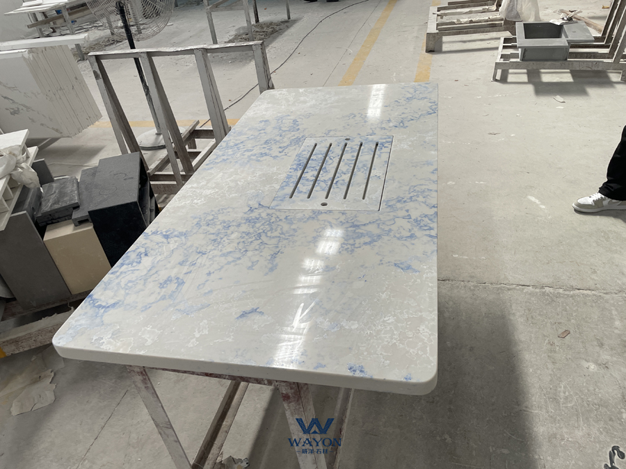 Quartz table top（WG525 Cold Blue）