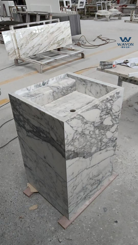 Bianco carrara venato marble basin