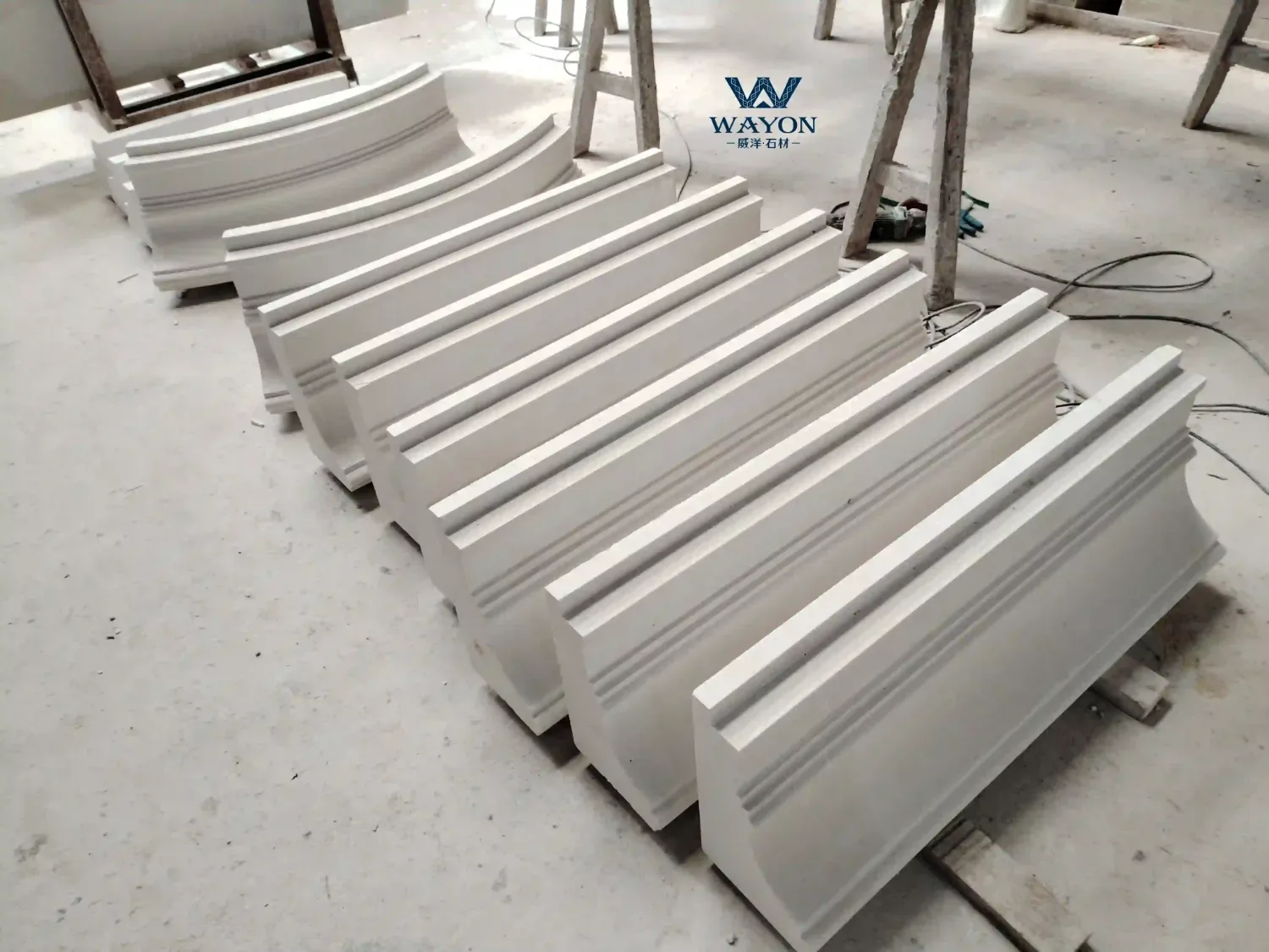 Arc shaped granite cylinder processing