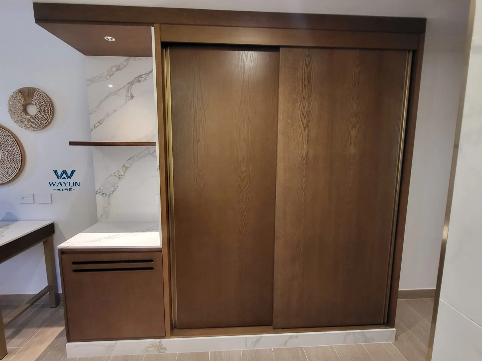 Barbados Hotel Project - Quartz Stone WG538 Borage Platinum Furniture Countertop