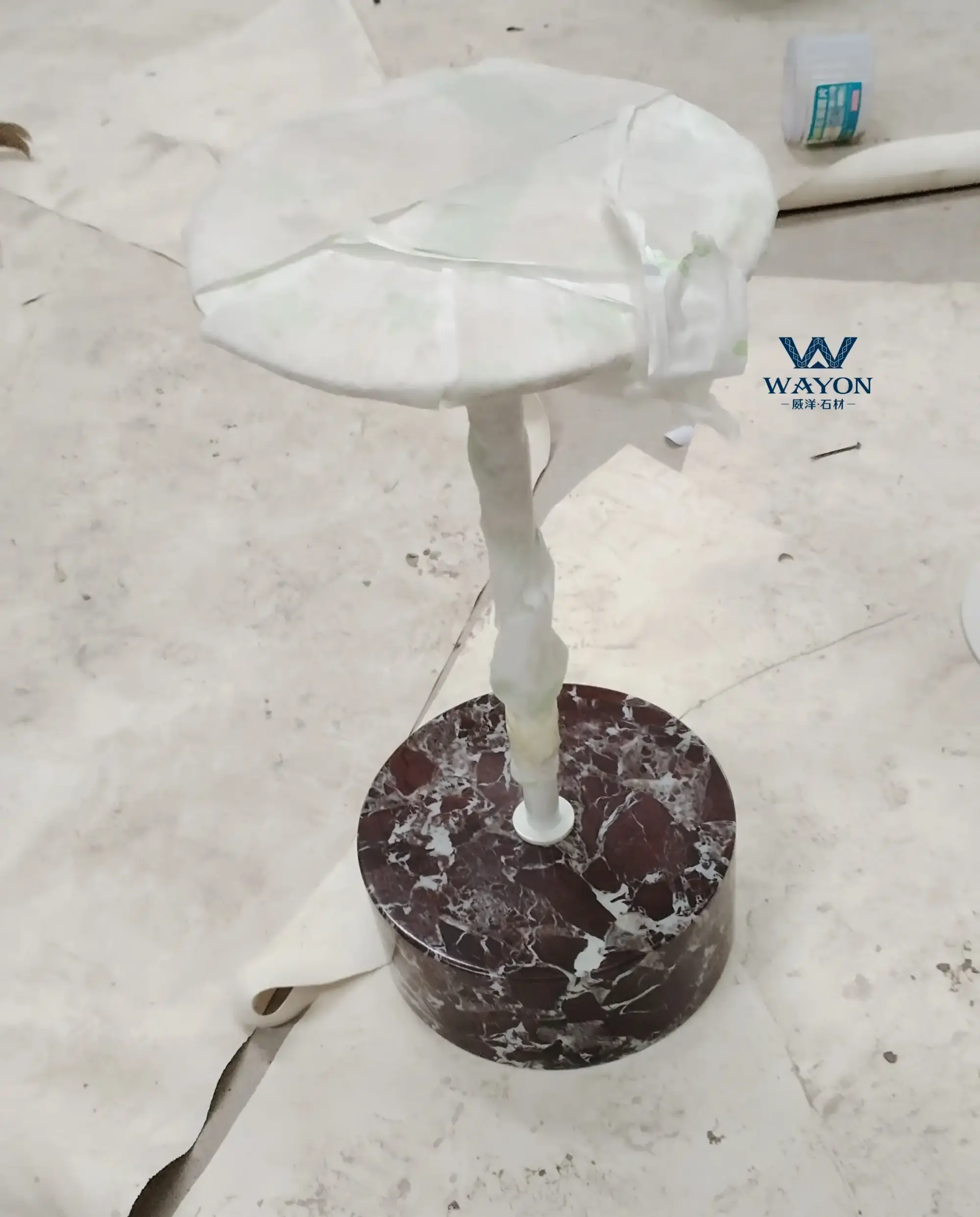 Customized natural stone round table base 