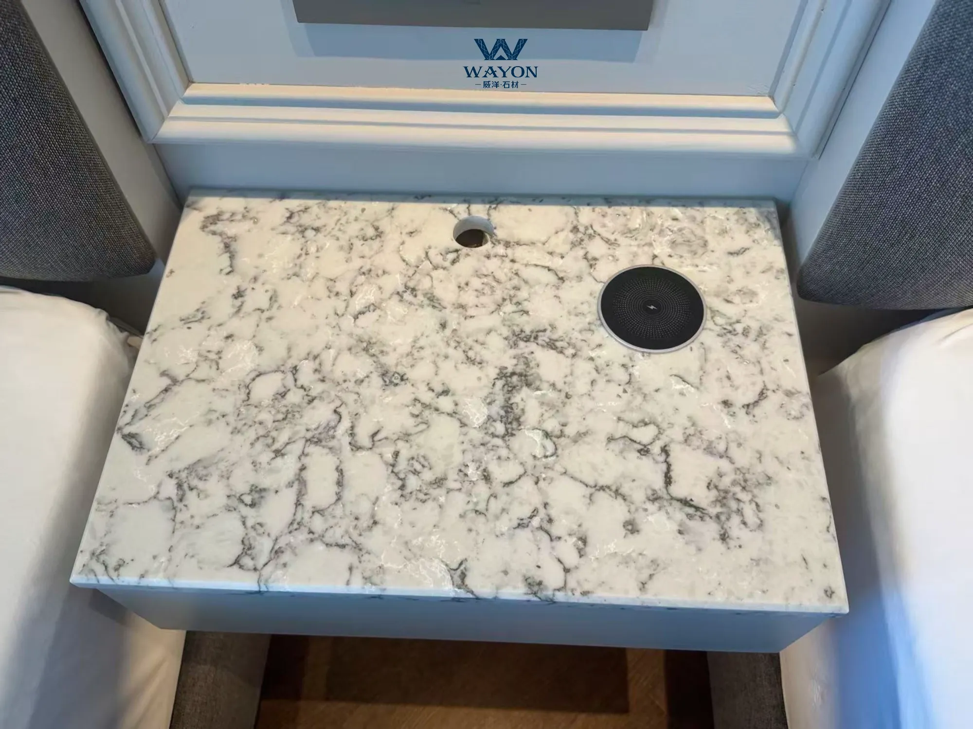 Korean Hotel Engineering - Quartz Stone Bedside Table Top