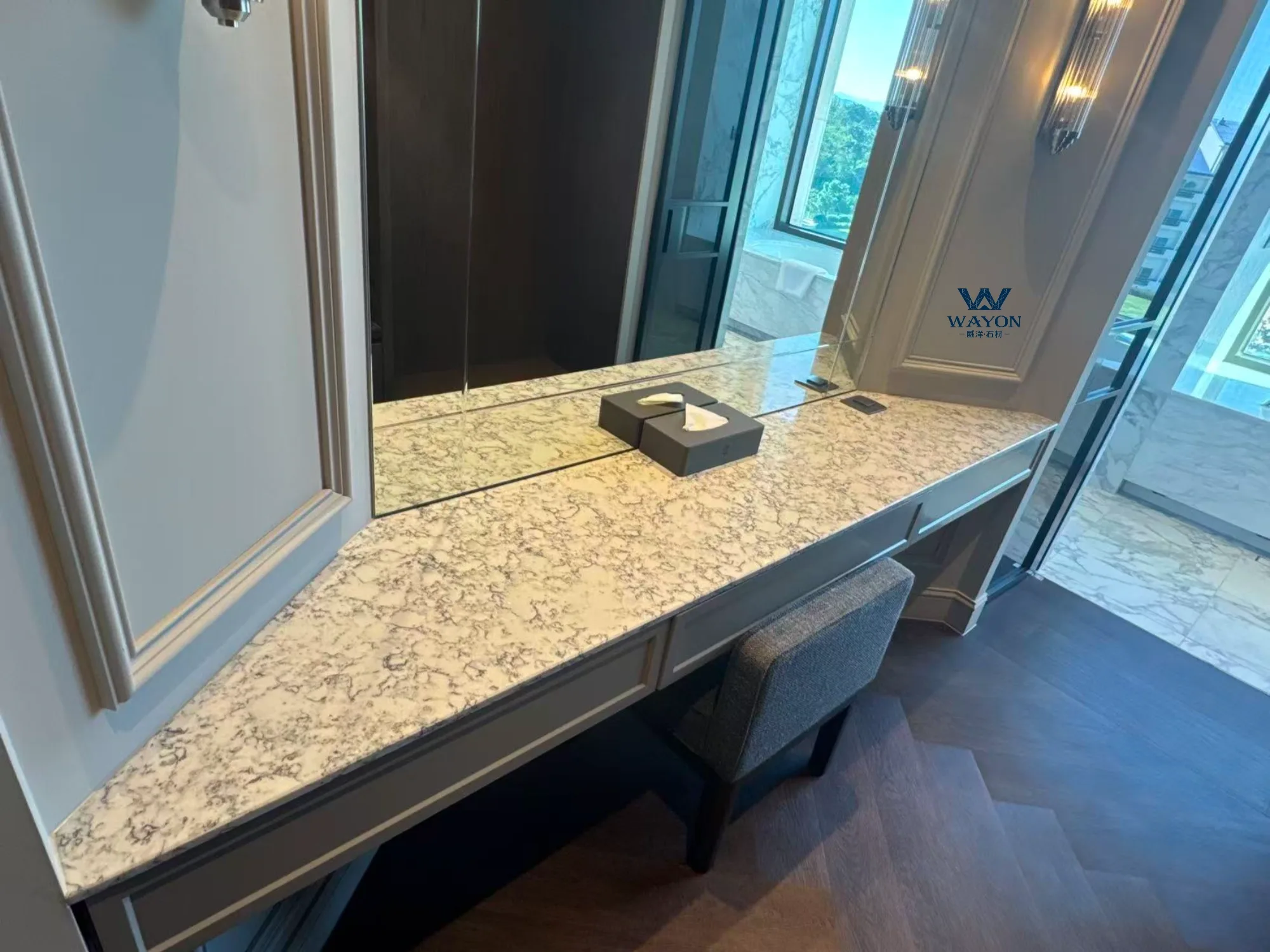 Korean Hotel Engineering - Quartz Stone Dressing Table