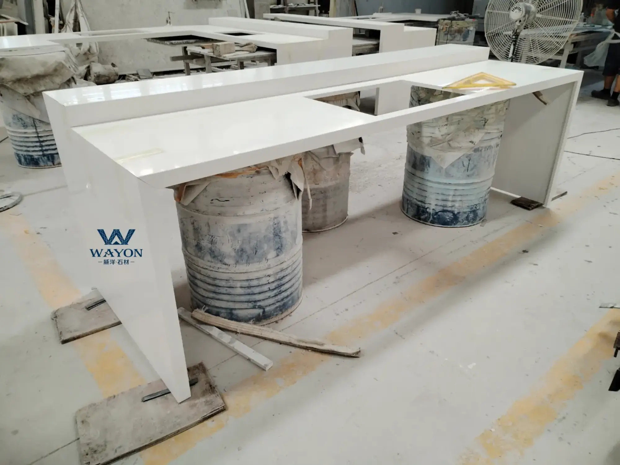 Quartz kitchen island fabrication