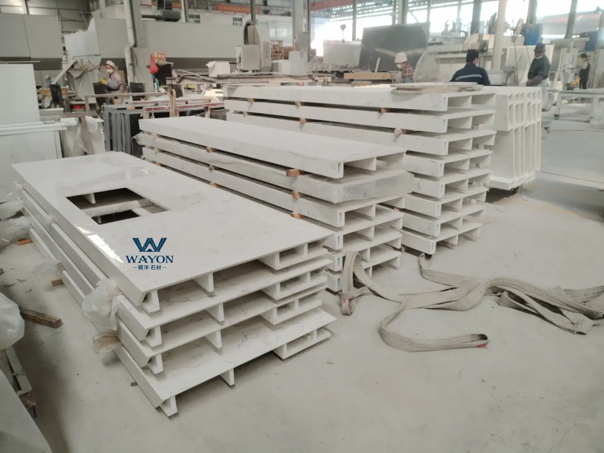 Quartz kitchen island fabrication