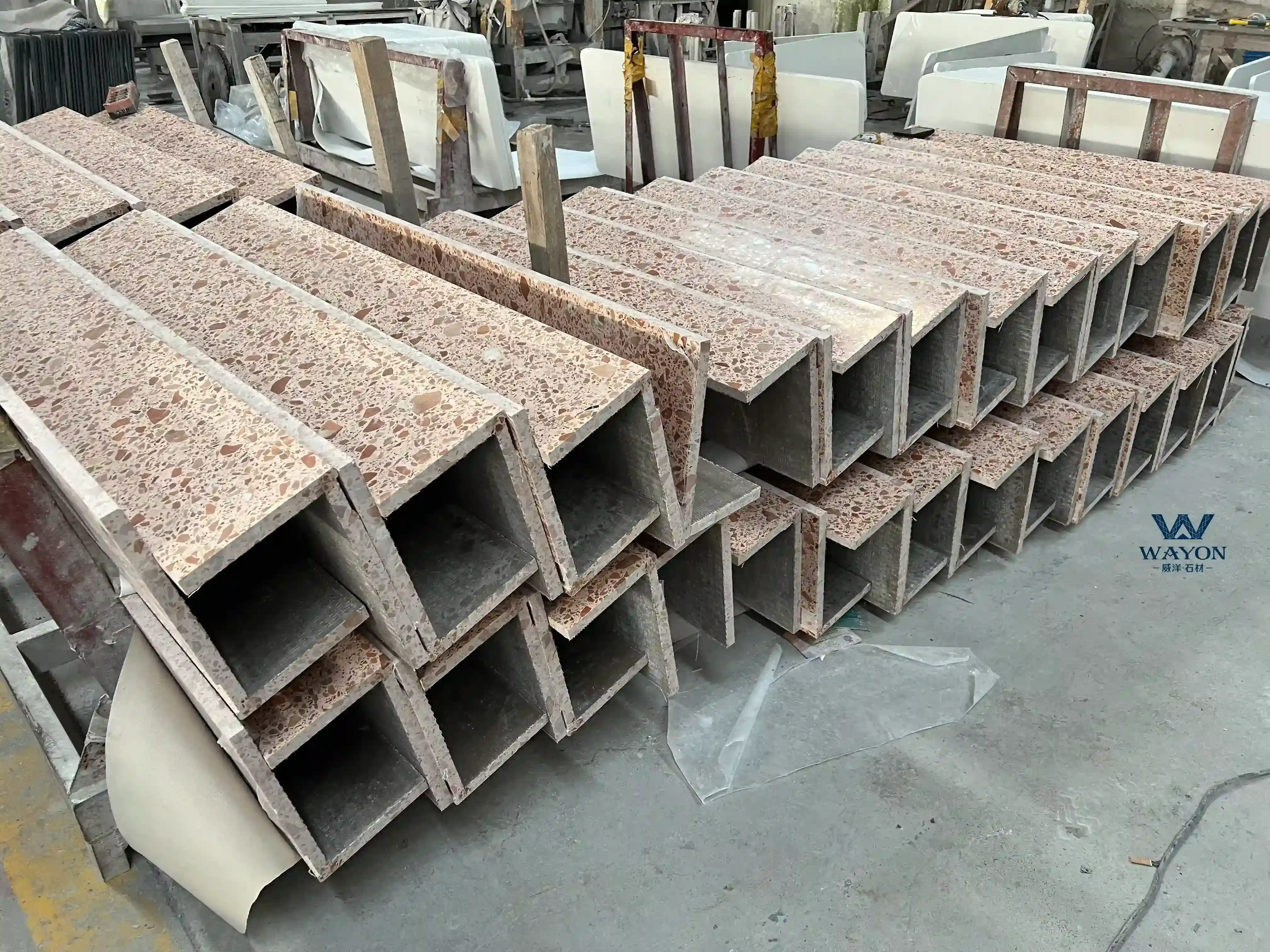 Sunset Red Terrazzo Staircase