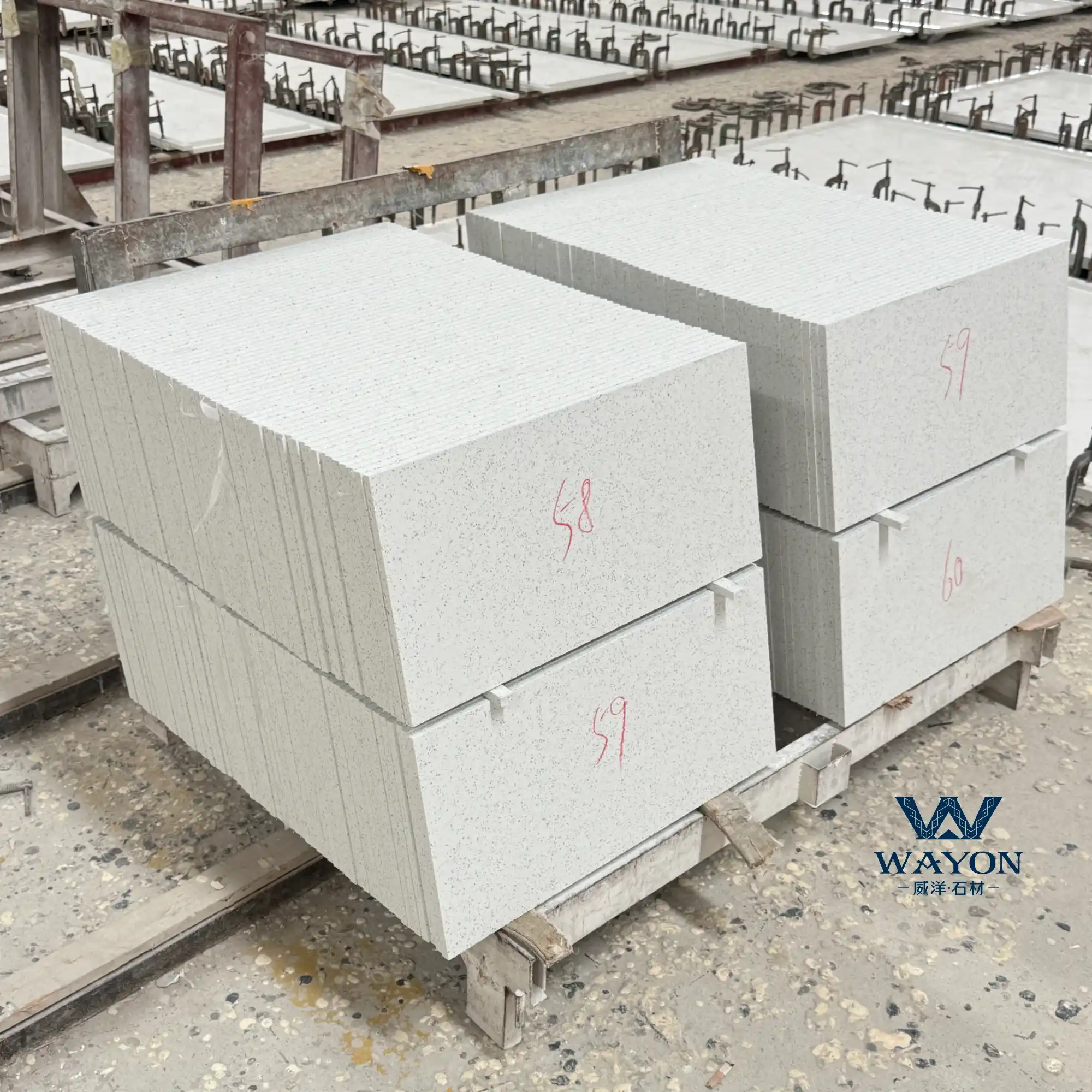 WG212 Silver Star White 12mm Quartz Floor Tiles