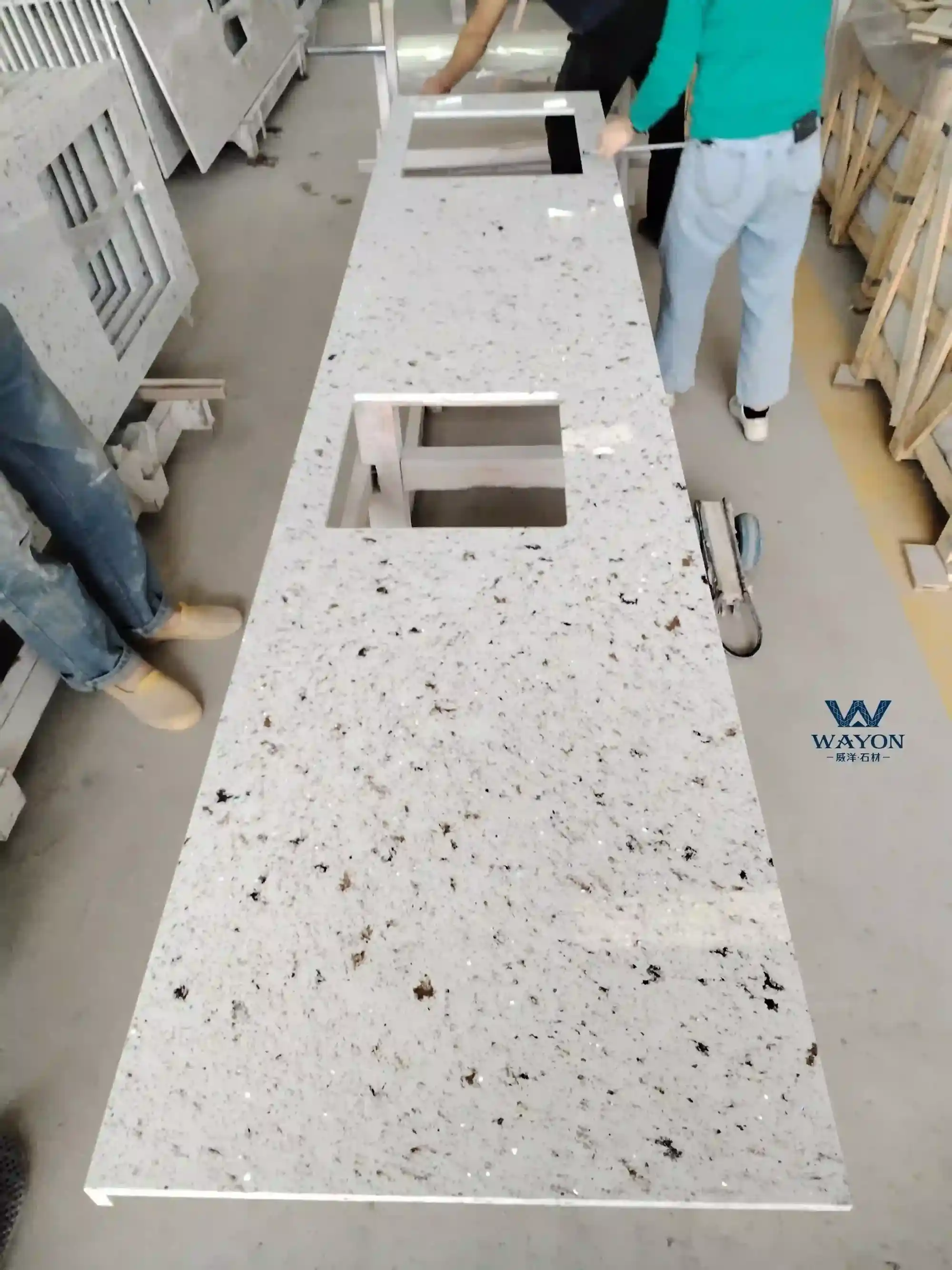 WG365 Mountain Fros Quartz Stone Kitchen Countertop