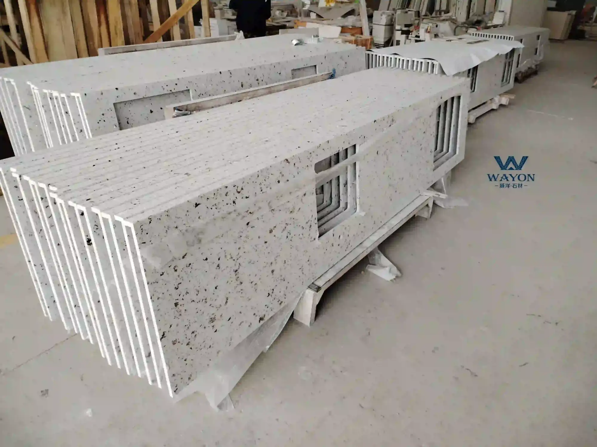 WG365 Mountain Fros Quartz Stone Kitchen Countertop