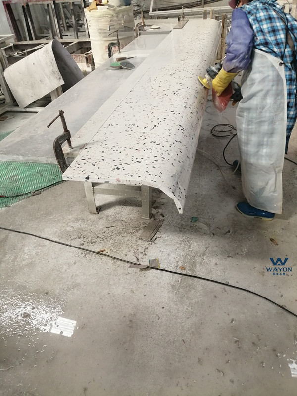Terrazzo curved island