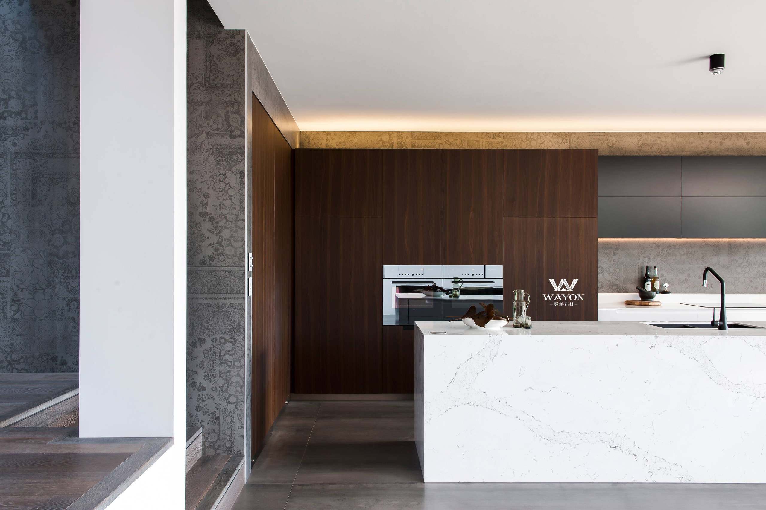 The selection of materials for modern quartz kitchen top design is very important